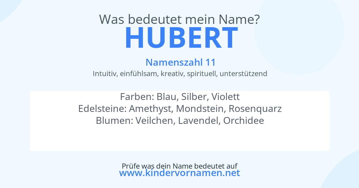 Was bedeutet der Name Hubert?