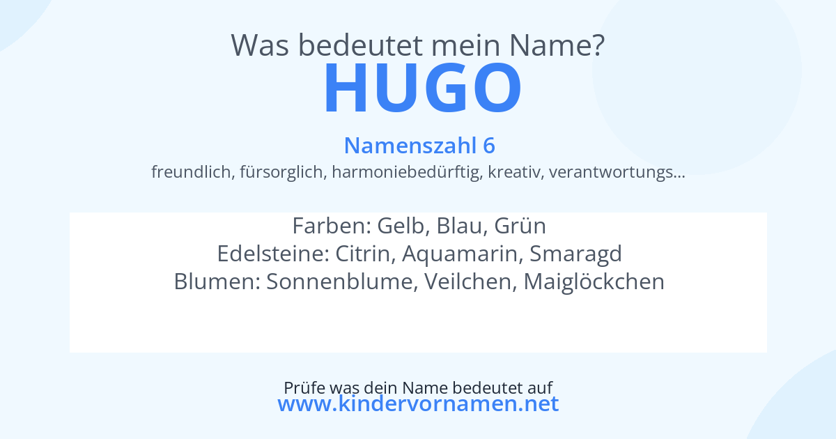 Was bedeutet der Name Hugo?