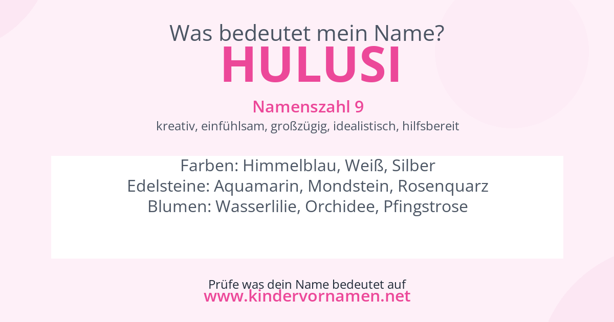 Was bedeutet der Name Hulusi?