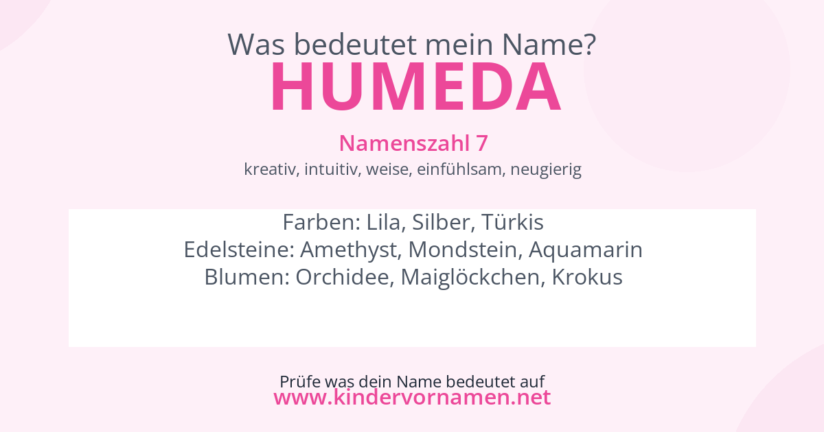 Was bedeutet der Name Humeda?