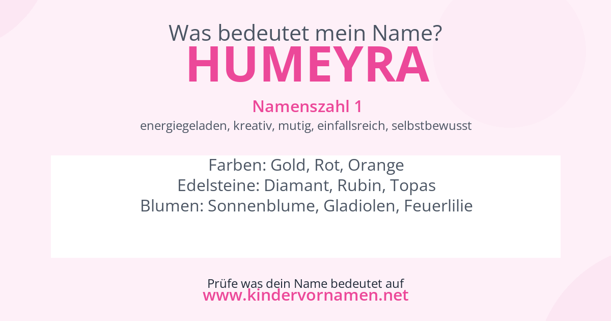 Was bedeutet der Name Humeyra?