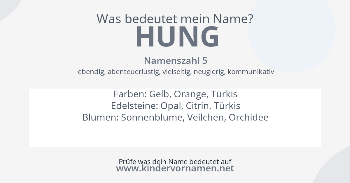 Was bedeutet der Name Hung?