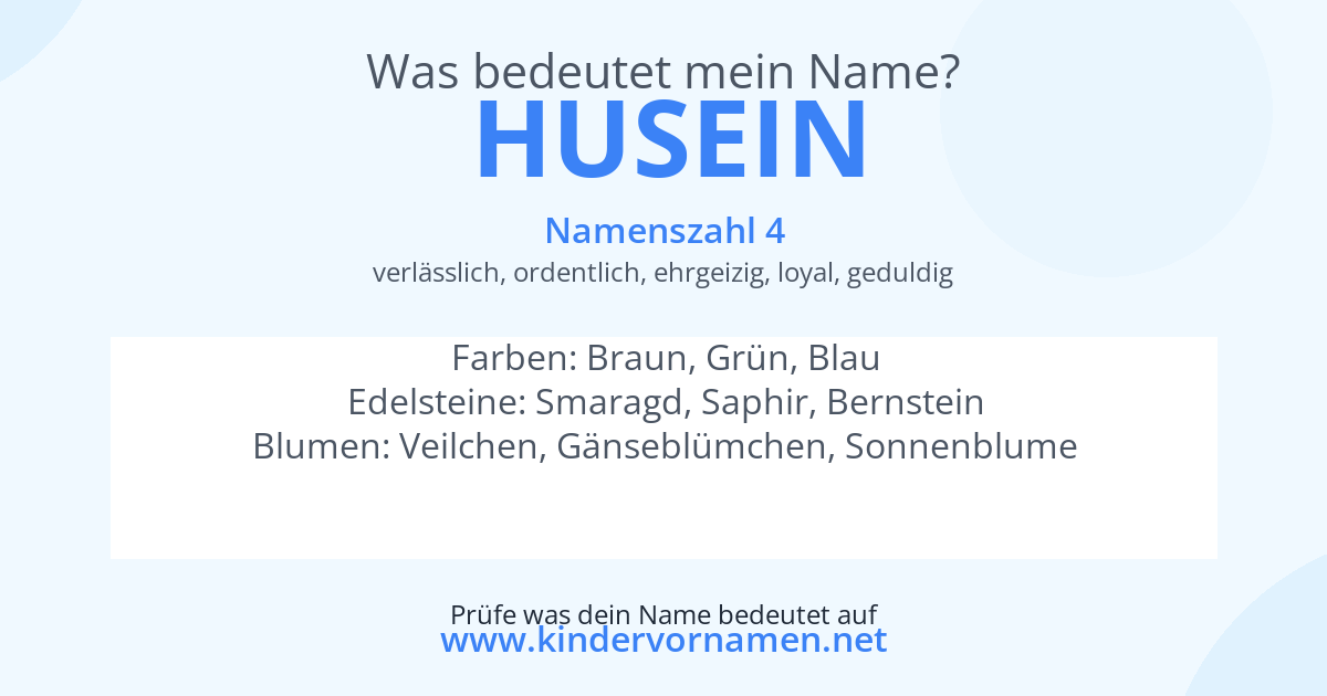 Was bedeutet der Name Husein?