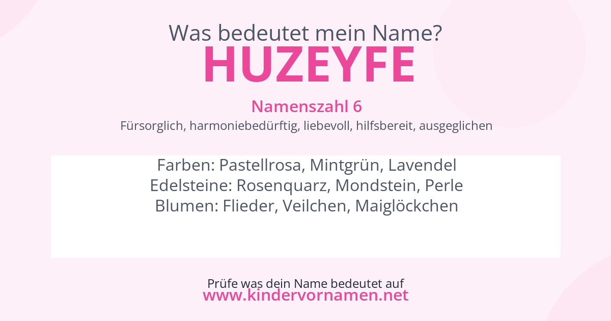 Was bedeutet der Name Huzeyfe?