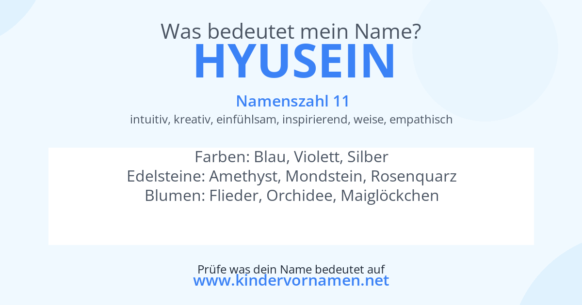 Was bedeutet der Name Hyusein?