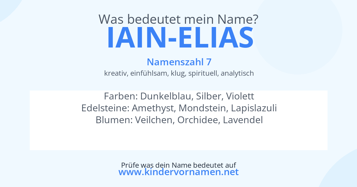 Was bedeutet der Name Iain-Elias?