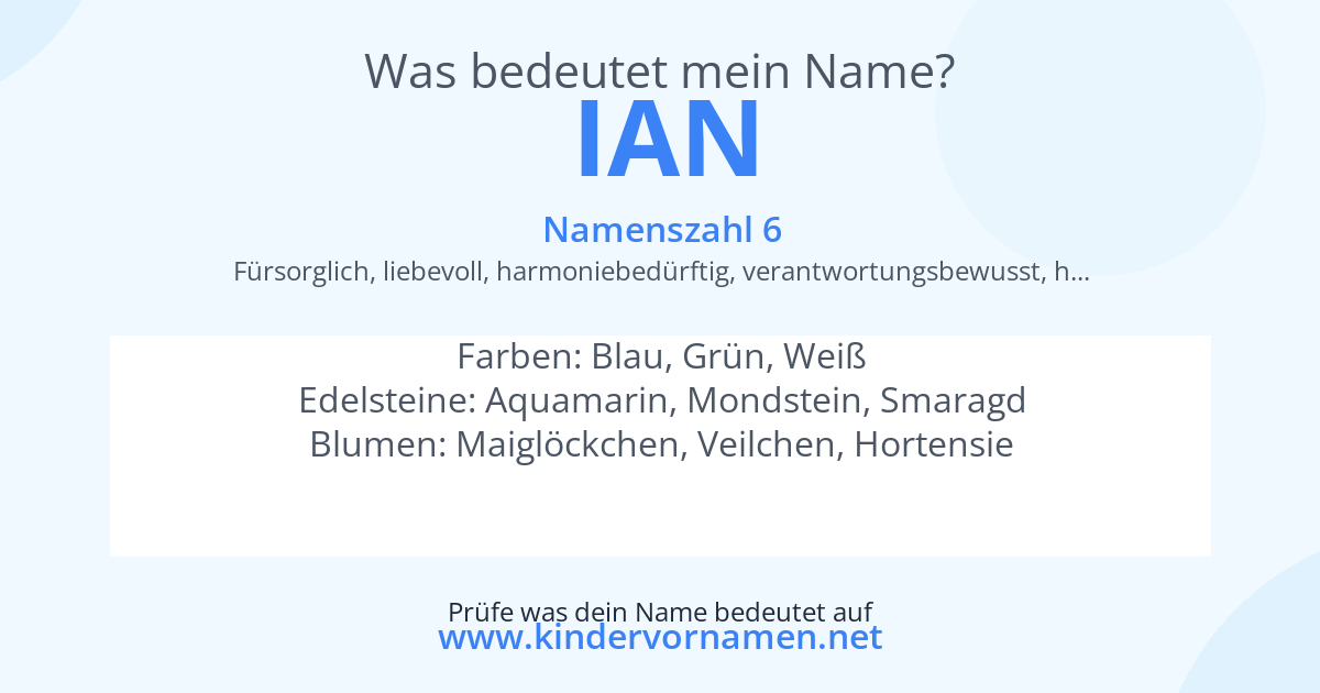 Was bedeutet der Name Ian?