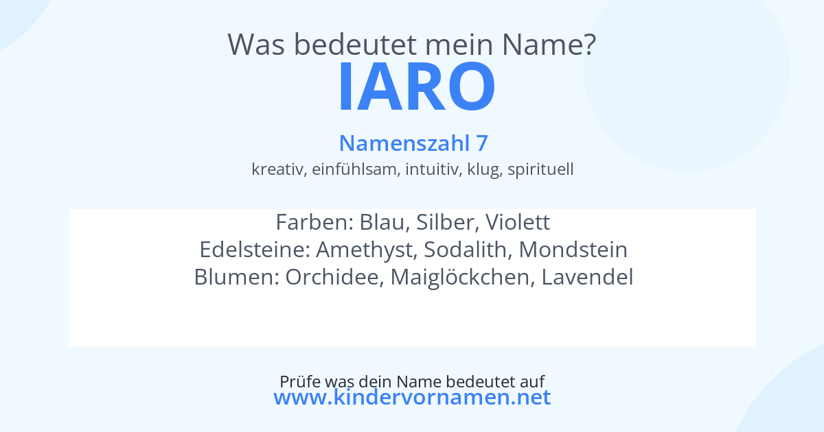 Was bedeutet der Name Iaro?
