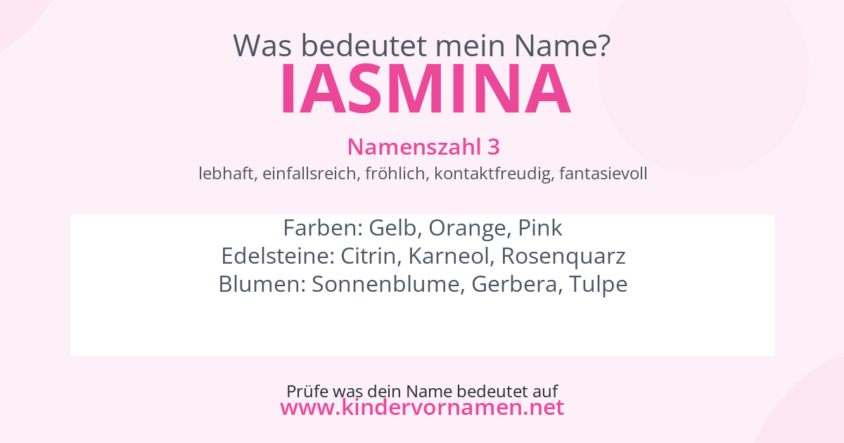 Was bedeutet der Name Iasmina?