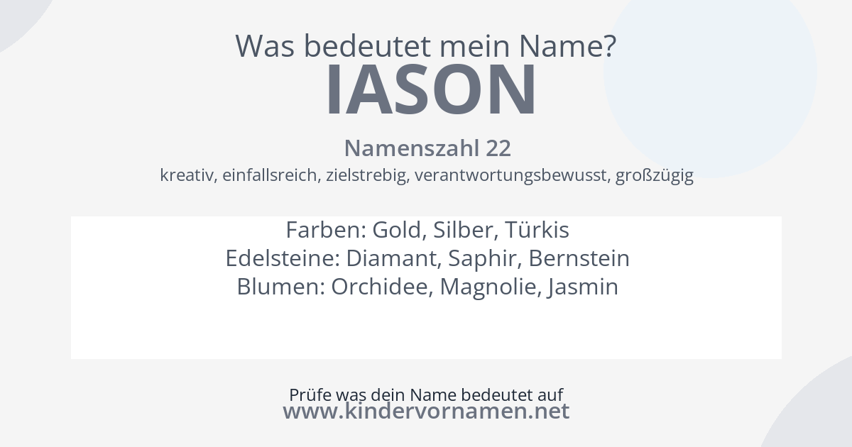 Was bedeutet der Name Iason?