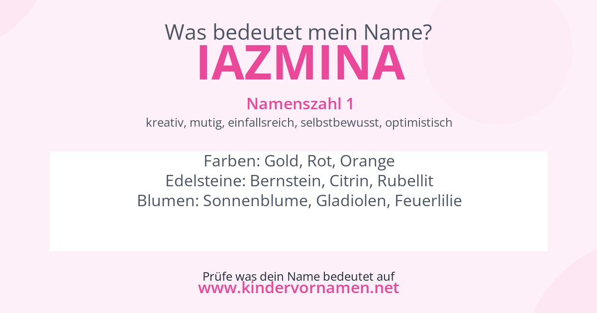 Was bedeutet der Name Iazmina?