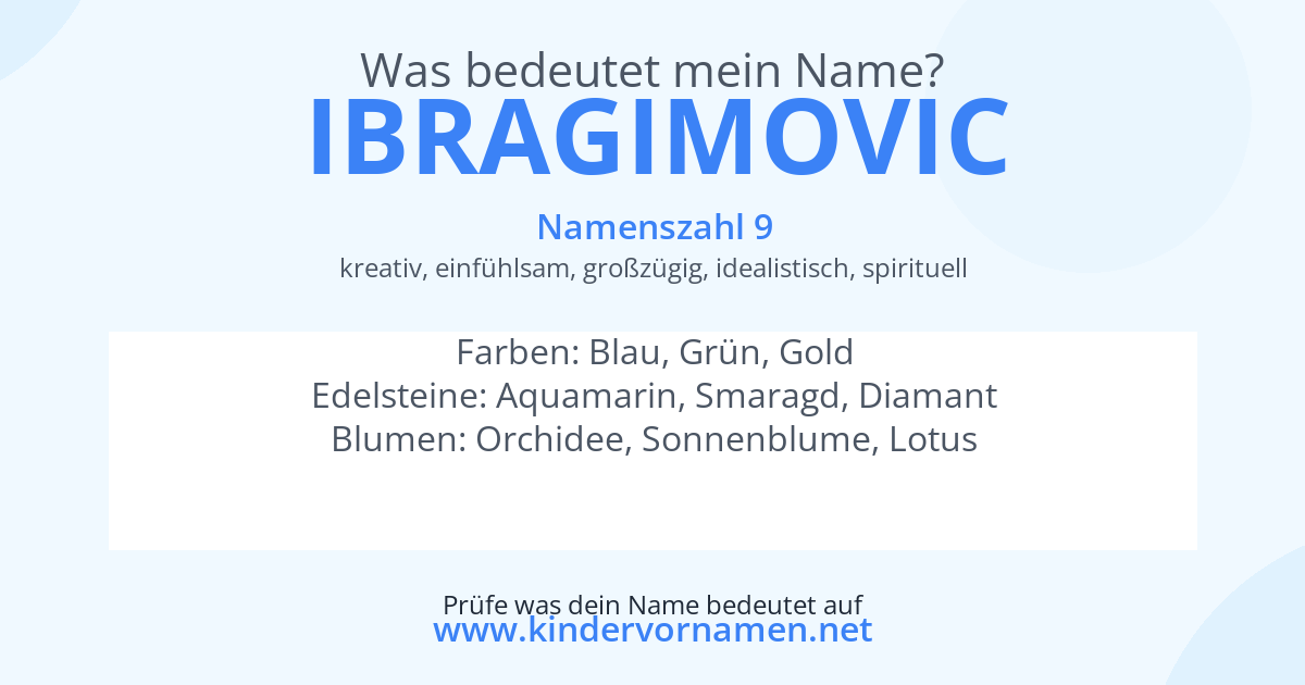 Was bedeutet der Name Ibragimovic?