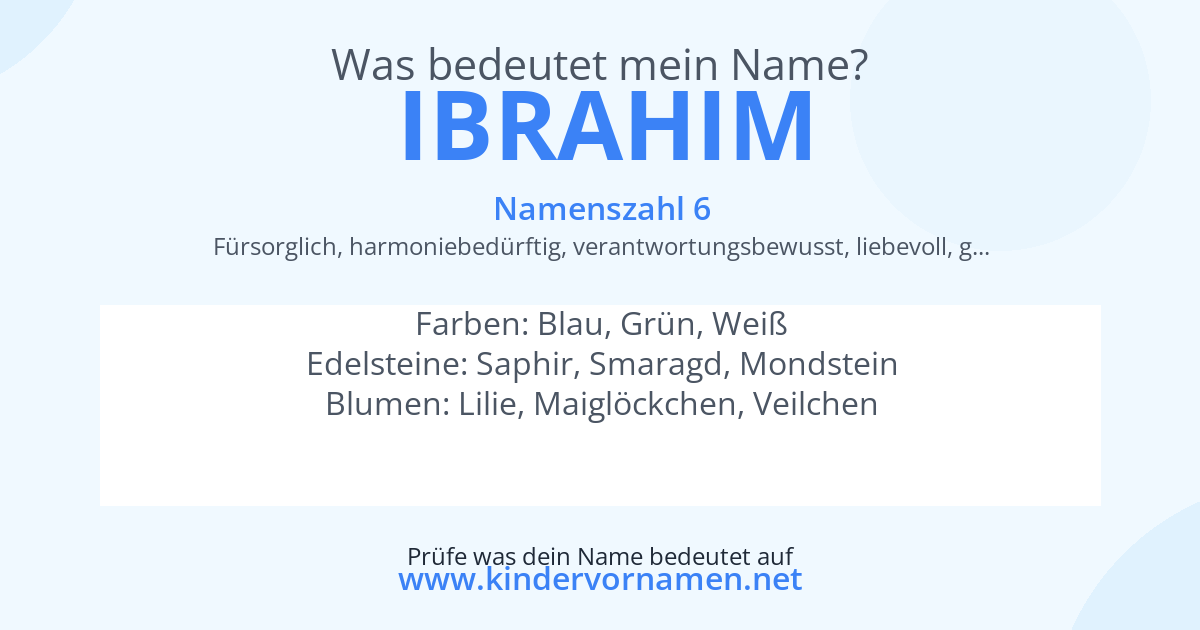 Was bedeutet der Name Ibrahim?