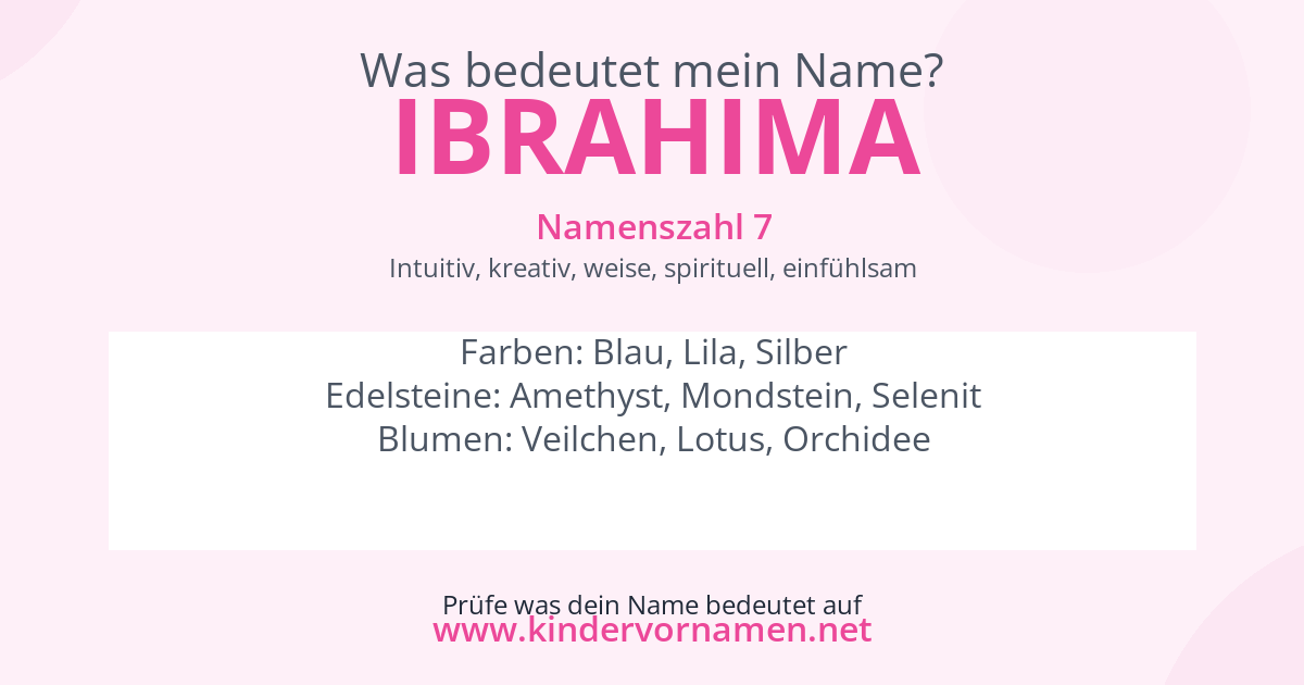 Was bedeutet der Name Ibrahima?