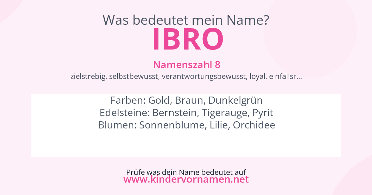 Was bedeutet der Name Ibro?
