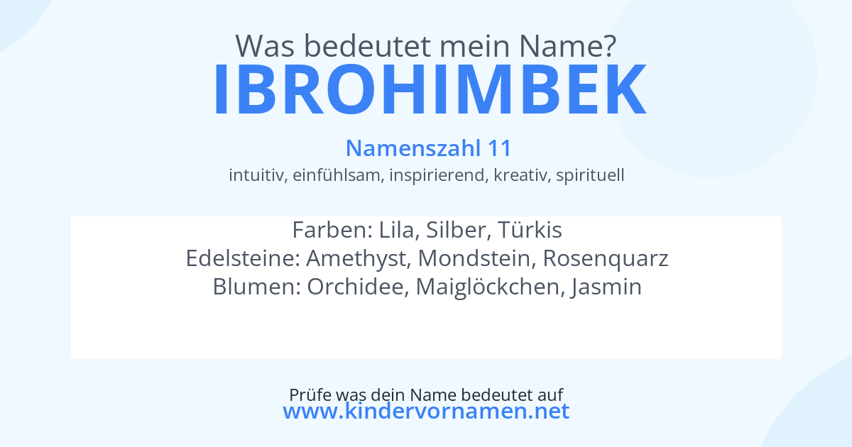 Was bedeutet der Name Ibrohimbek?