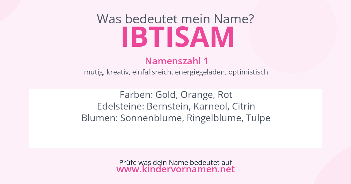Was bedeutet der Name Ibtisam?