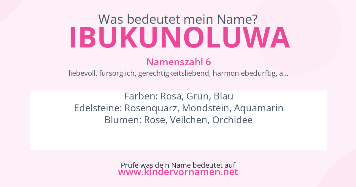 Was bedeutet der Name Ibukunoluwa?