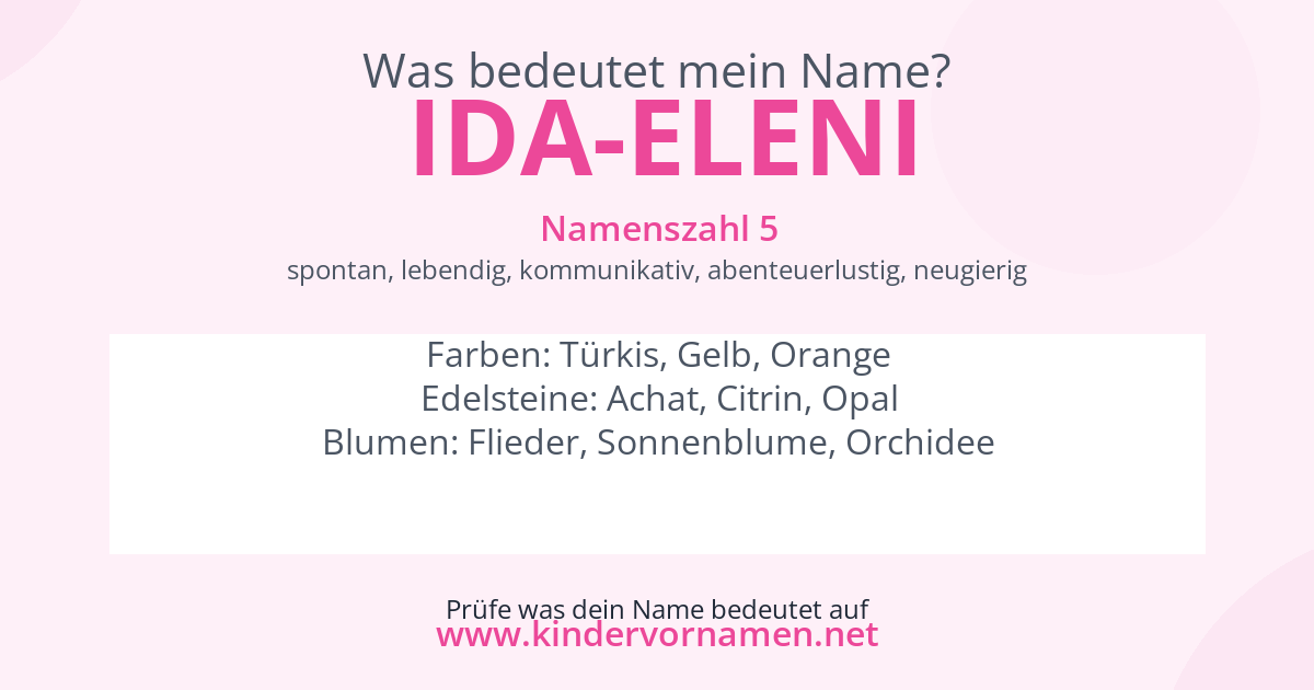 Was bedeutet der Name Ida-Eleni?