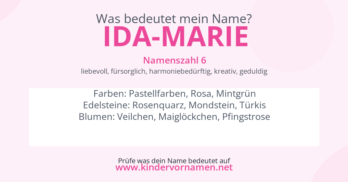 Was bedeutet der Name Ida-Marie?
