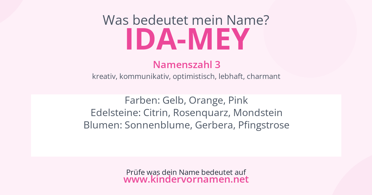 Was bedeutet der Name Ida-Mey?