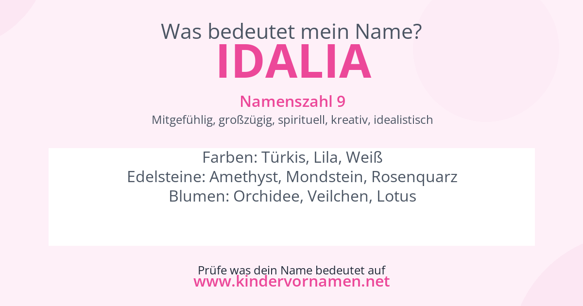 Was bedeutet der Name Idalia?