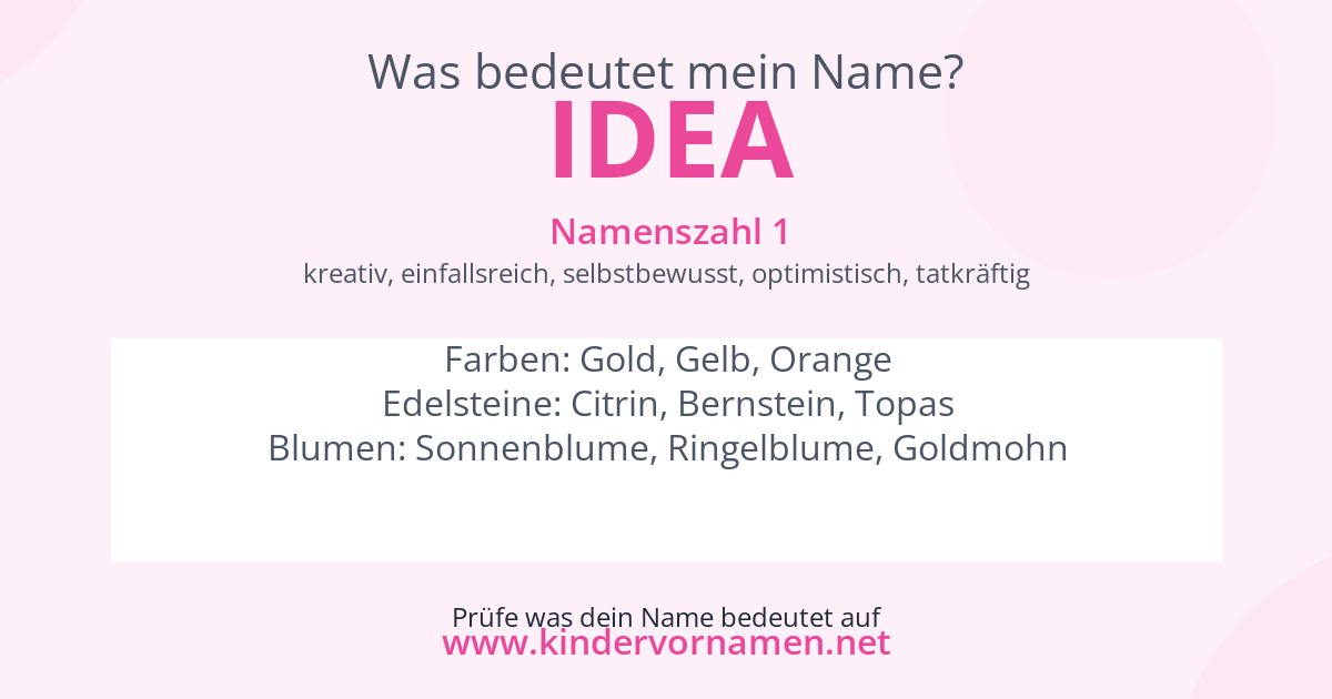Was bedeutet der Name Idea?