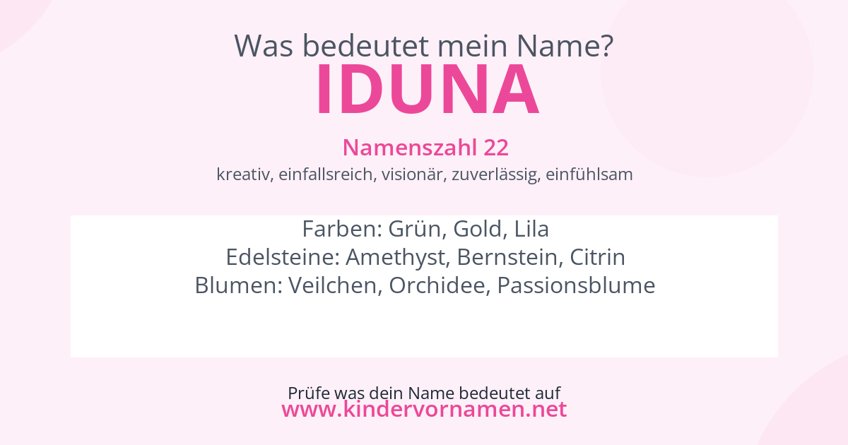 Was bedeutet der Name Iduna?