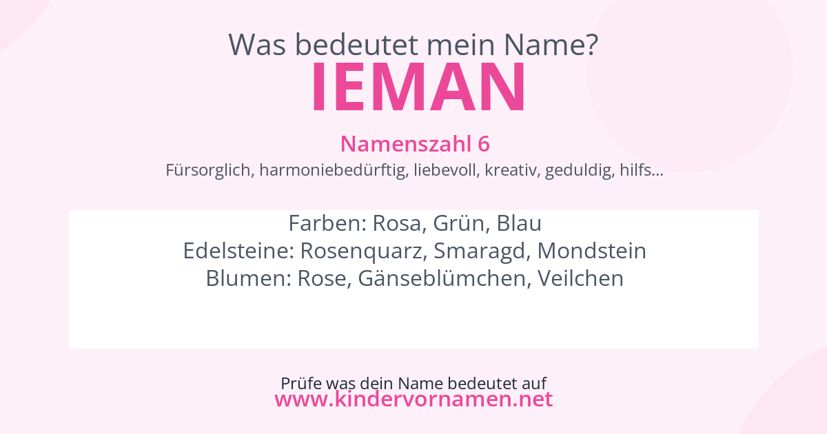 Was bedeutet der Name Ieman?