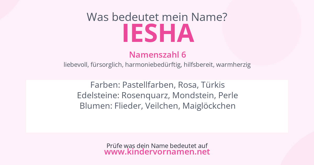 Was bedeutet der Name Iesha?