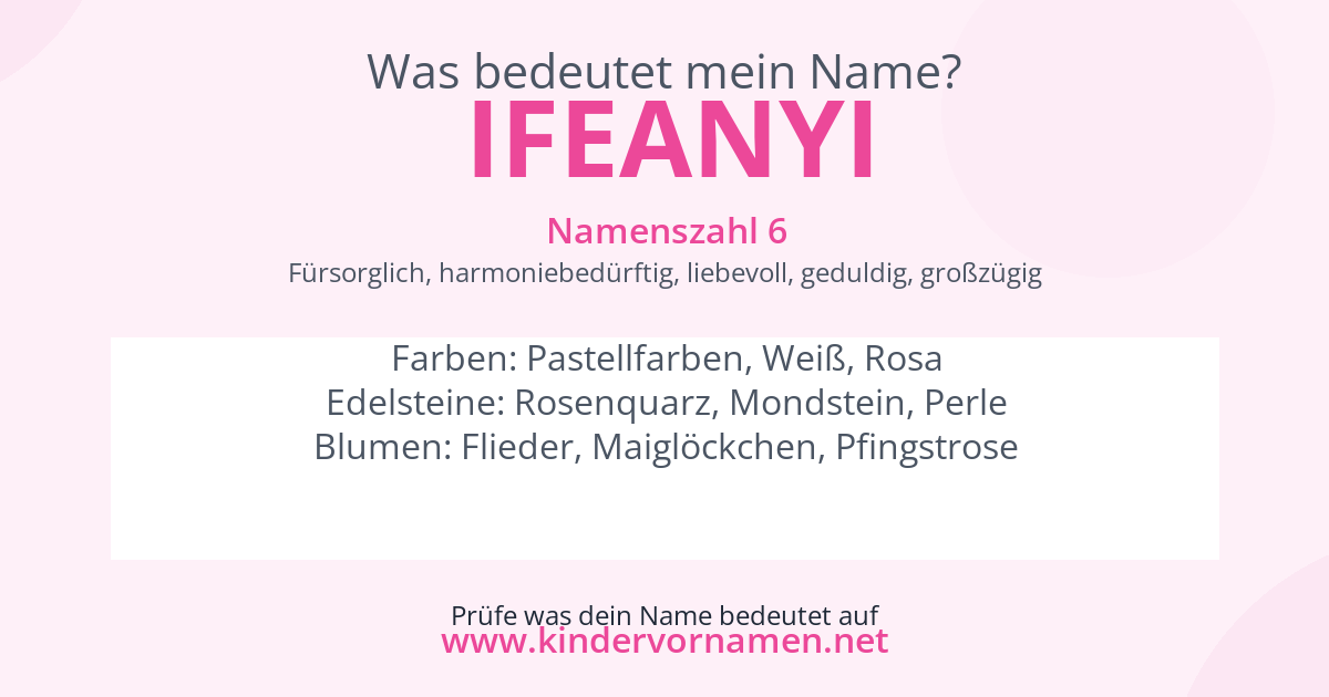 Was bedeutet der Name Ifeanyi?