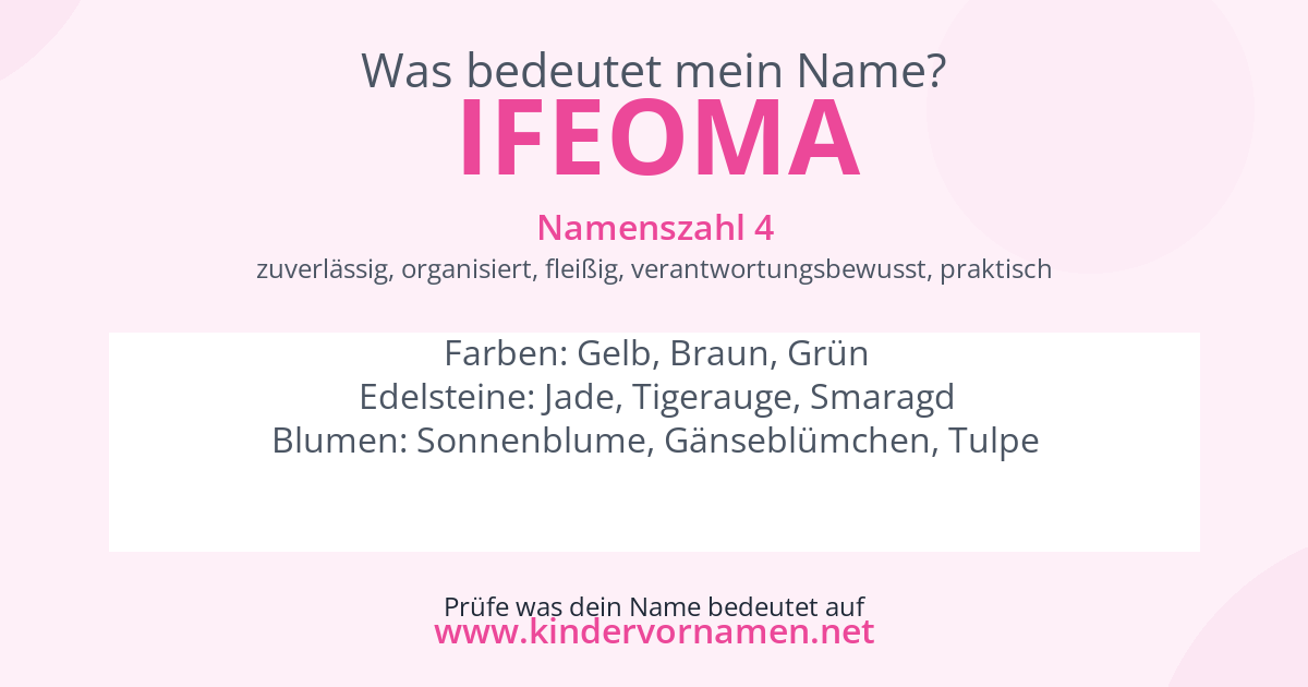 Was bedeutet der Name Ifeoma?