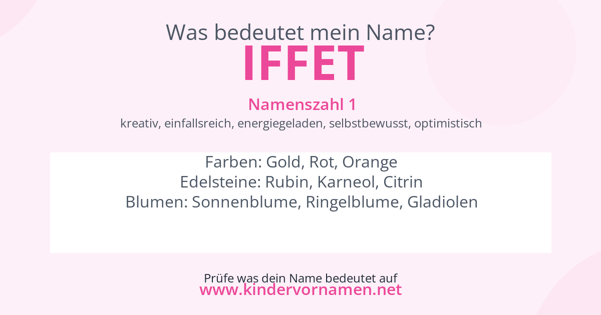 Was bedeutet der Name Iffet?