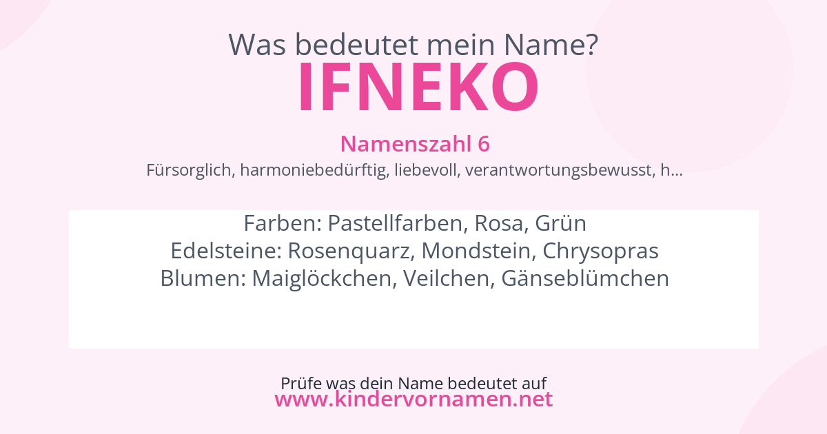 Was bedeutet der Name Ifneko?