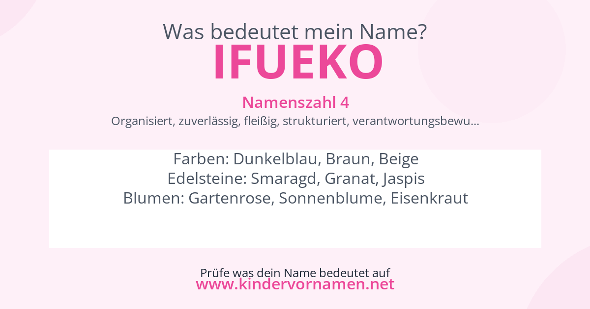 Was bedeutet der Name Ifueko?