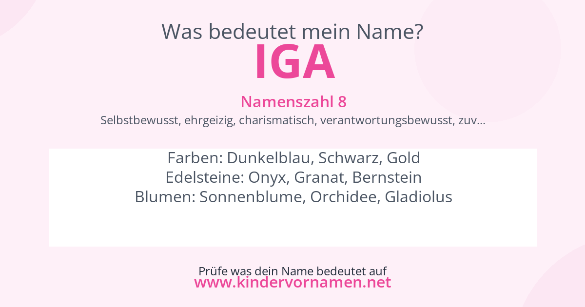 Was bedeutet der Name Iga?