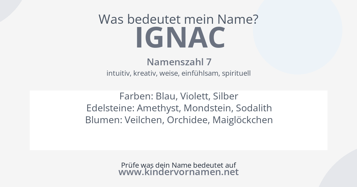 Was bedeutet der Name Ignac?