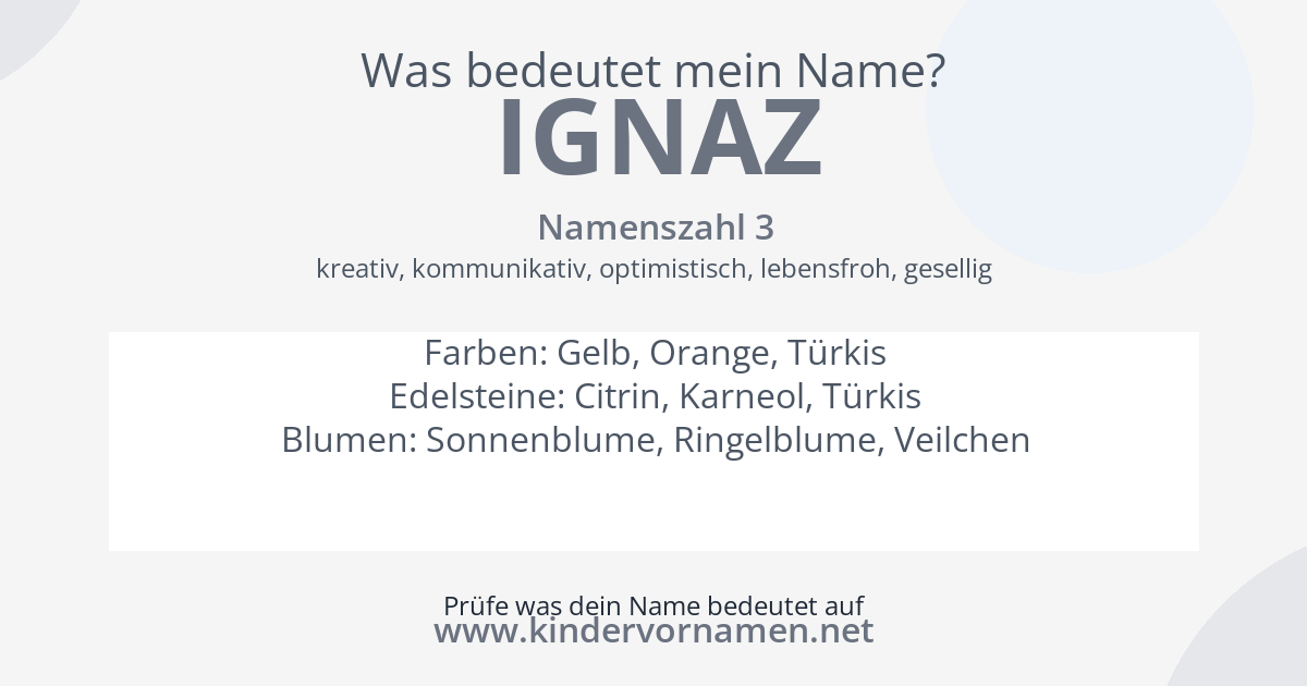 Was bedeutet der Name Ignaz?