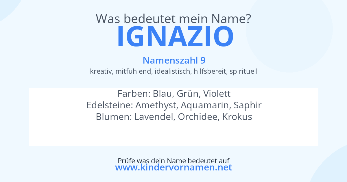 Was bedeutet der Name Ignazio?