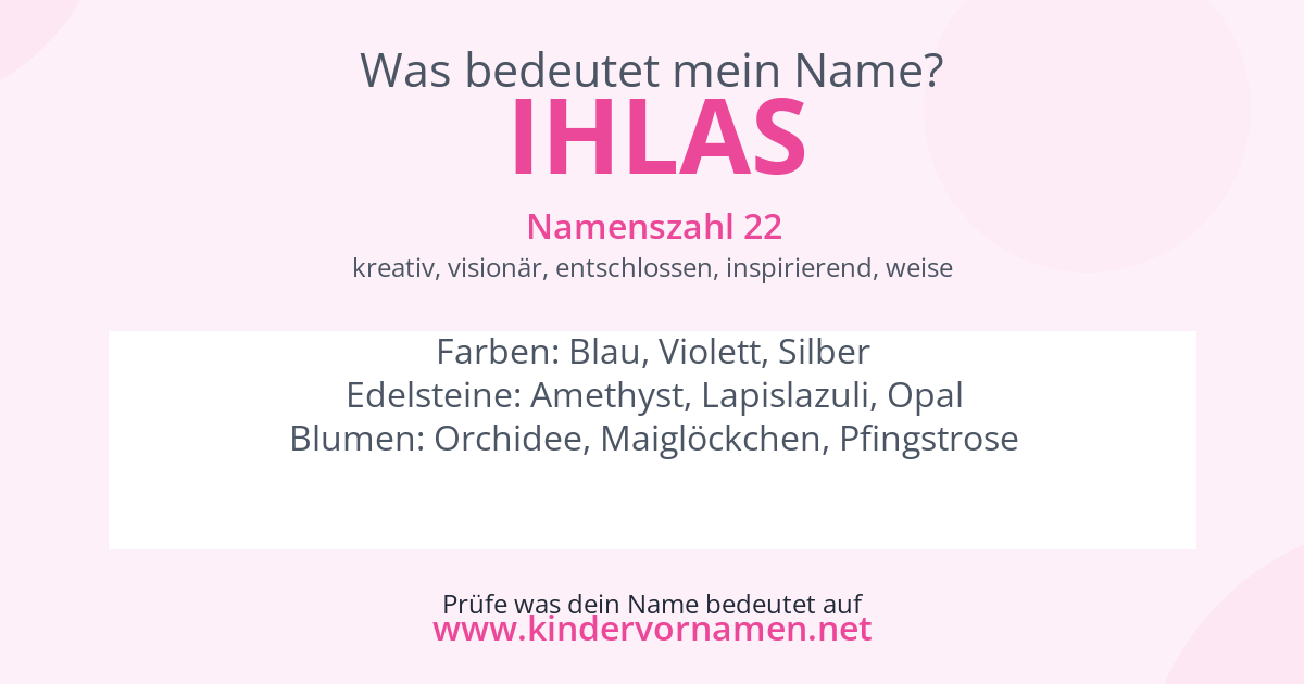 Was bedeutet der Name Ihlas?