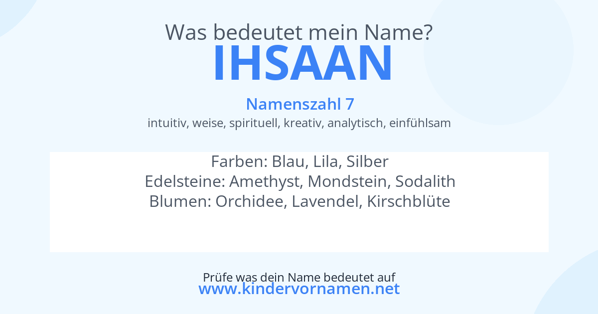 Was bedeutet der Name Ihsaan?