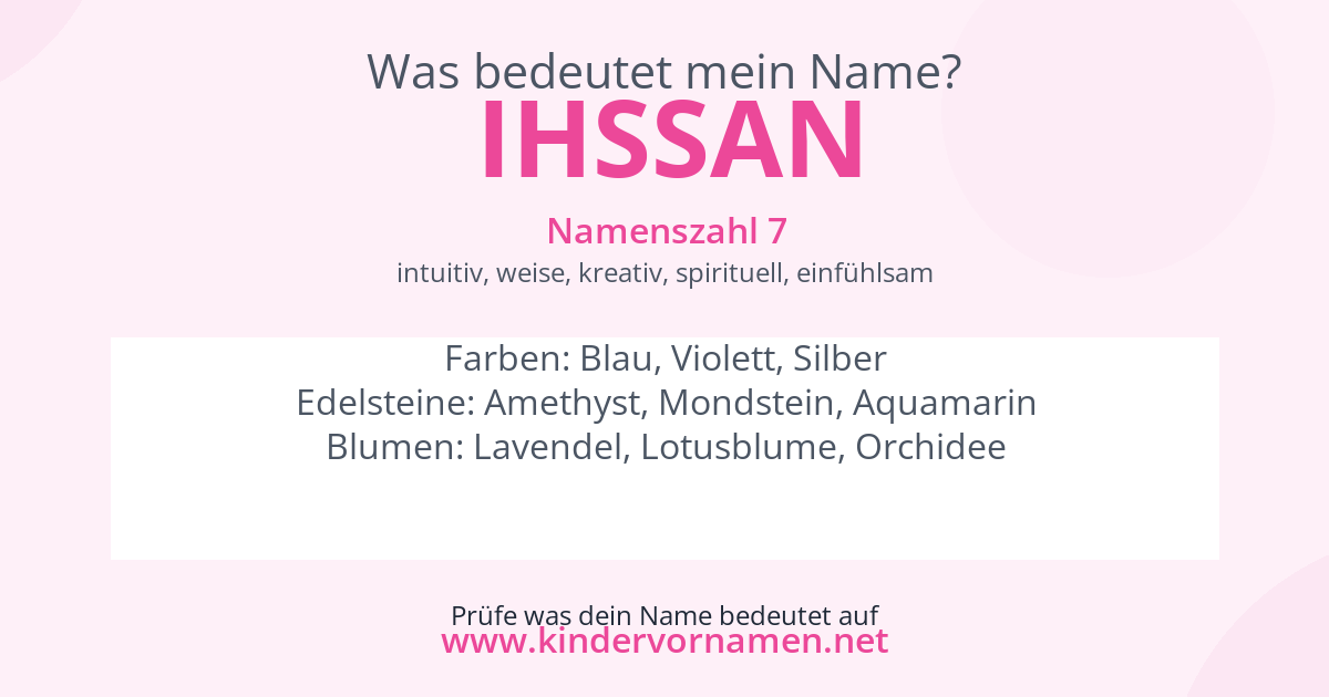 Was bedeutet der Name Ihssan?