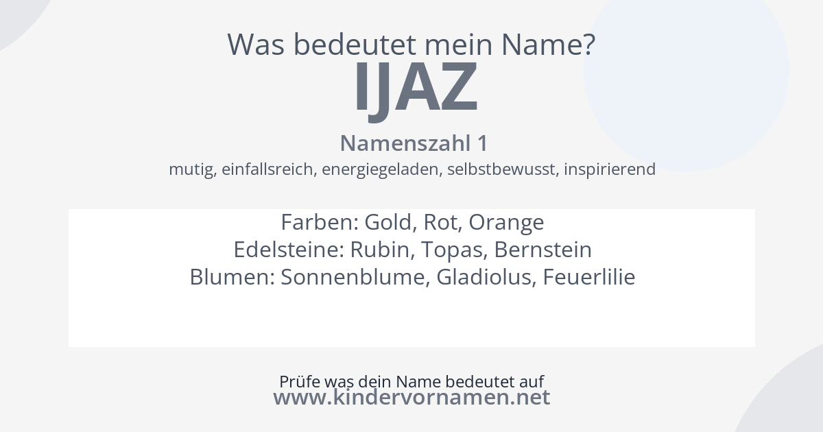 Was bedeutet der Name Ijaz?
