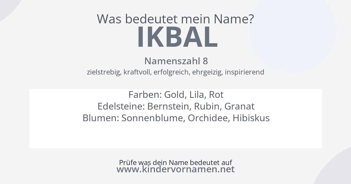 Was bedeutet der Name Ikbal?