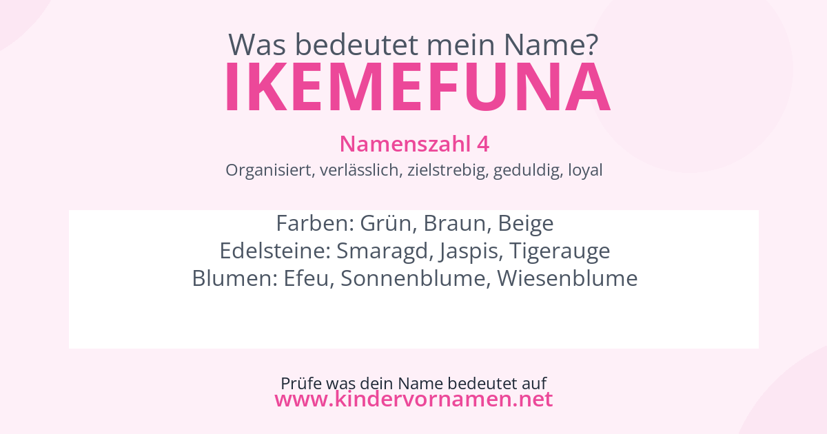 Was bedeutet der Name Ikemefuna?