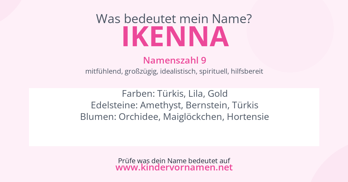 Was bedeutet der Name Ikenna?