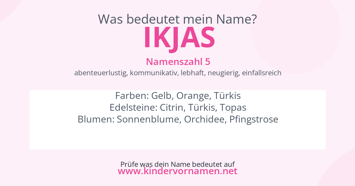 Was bedeutet der Name Ikjas?