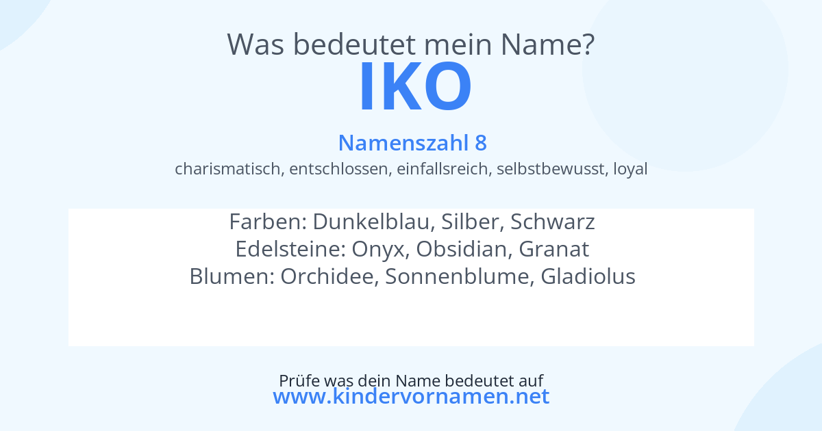 Was bedeutet der Name Iko?
