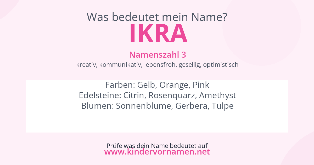 Was bedeutet der Name Ikra?