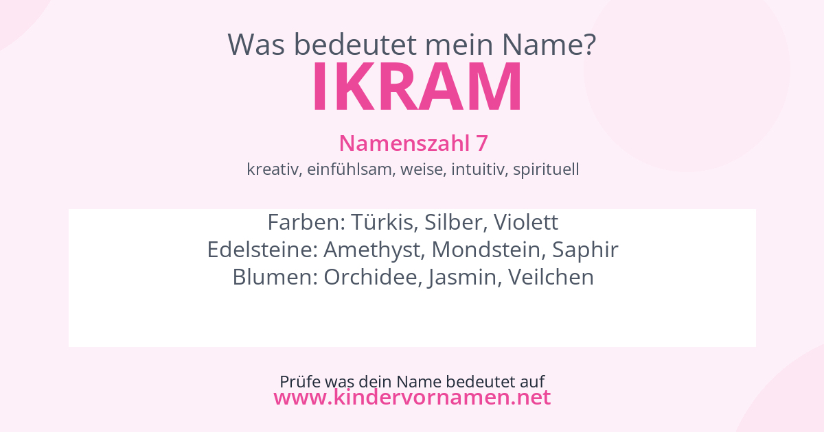 Was bedeutet der Name Ikram?